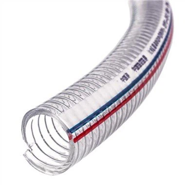 Skaidri PVC viela sustiprinta lanksti žarna